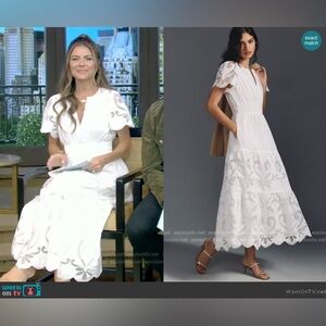 ANTHROPOLOGIE DRESS: White Somerset Maxi Dress Cutwork Edition